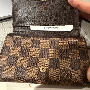 Louis Vuitton small Brown Wallet demier clutch with chain